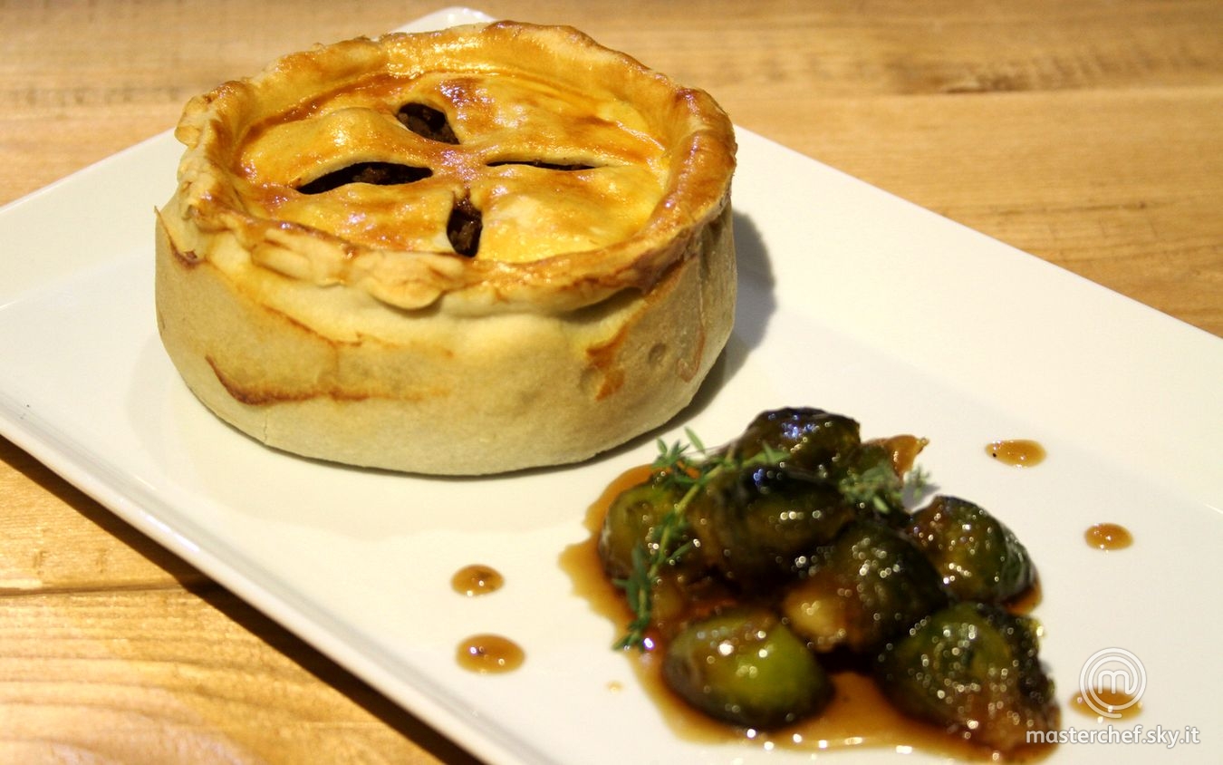 Meat Pie con Cavoletti di Bruxelles al Whisky